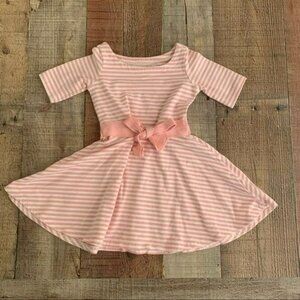 Hope And Henry Pink And White Striped Swing Dress 12-18M